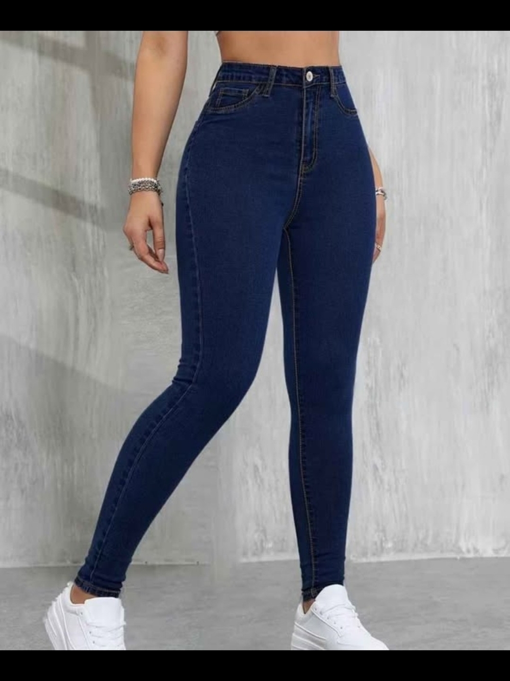 NWOT SHEIN High-Waist Navy Skinny Jeans for Women.